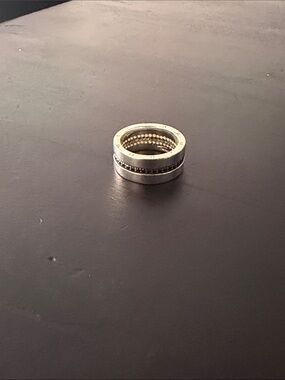Sterling Silver Ring with Black Stones
